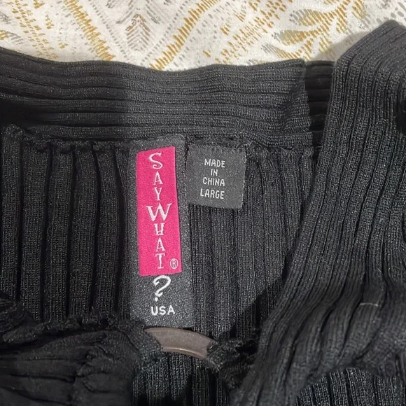 Top Black Brand Say What? Size: L - Picture 3 of 5